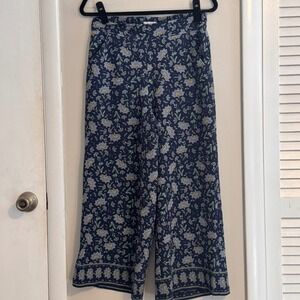 Max Studio Womens Floral Boho Wide Leg Elastic Waist Pant SZ L